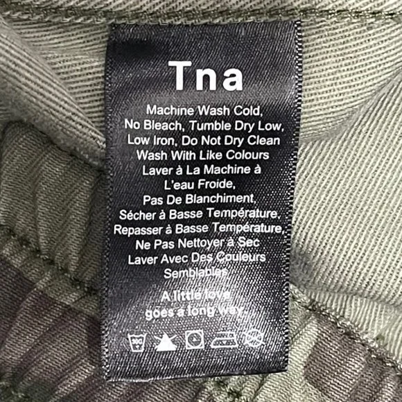 TNA Alix High Waisted Elastic Cuff Camo Print Ankle Jogger Pants Green Small EUC - Picture 10 of 11